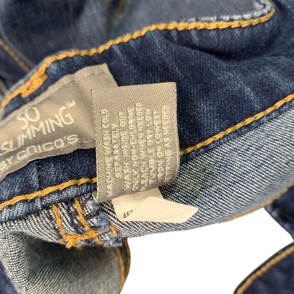 Chicos So Slimming Womens Distressed Blue Zip Fly Skinny Mid Rise Jeans 0 / 4 - Picture 12 of 16